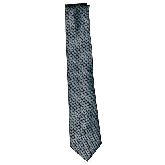 The Tie Bar Gray and Black Geometric Designer Tie Silk Necktie - Picture 1 of 2
